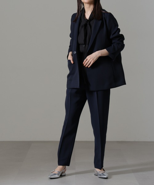 【セール】イージーケアダブルクロス ベルト付きタックテーパードパンツ(セットアップ可）（その他パンツ）｜nano･universe（ナノユニバース）