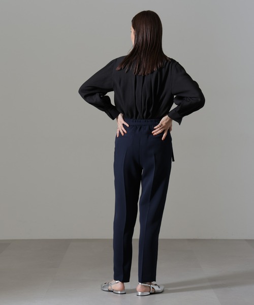 【セール】イージーケアダブルクロス ベルト付きタックテーパードパンツ(セットアップ可）（その他パンツ）｜nano･universe（ナノユニバース）