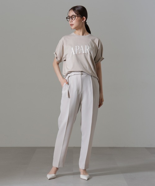 【セール】イージーケアダブルクロス ベルト付きタックテーパードパンツ(セットアップ可）（その他パンツ）｜nano･universe（ナノユニバース）