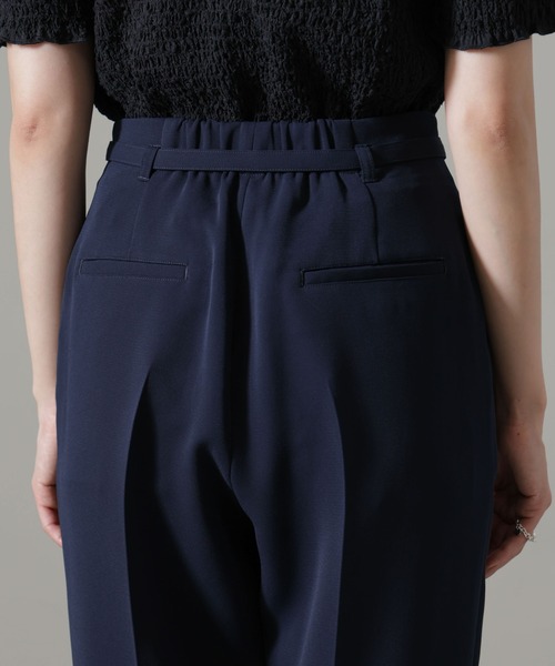 【セール】イージーケアダブルクロス ベルト付きタックテーパードパンツ(セットアップ可）（その他パンツ）｜nano･universe（ナノユニバース）