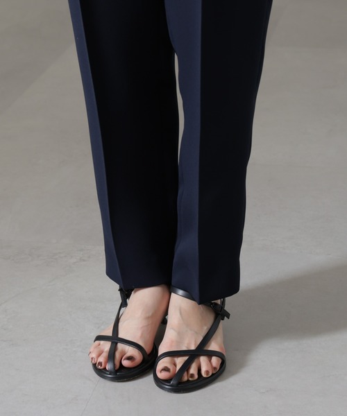 【セール】イージーケアダブルクロス ベルト付きタックテーパードパンツ(セットアップ可）（その他パンツ）｜nano･universe（ナノユニバース）