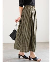 Te chichi | チェックタックギャザーボリュームスカート（セットアップ可）(スカート)