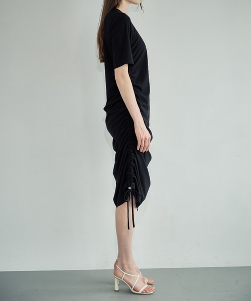 Formeque（フォルミーク）の「【Formeque】シャーリングワンピース（ワンピース・レディース・ブラック/イエロー・FREE）」の9枚目の写真