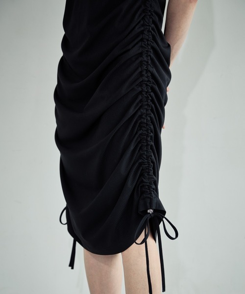 Formeque（フォルミーク）の「【Formeque】シャーリングワンピース（ワンピース・レディース・ブラック/イエロー・FREE）」の5枚目の写真