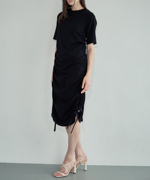 Formeque（フォルミーク）の「【Formeque】シャーリングワンピース（ワンピース・レディース・ブラック/イエロー・FREE）」の10枚目の写真