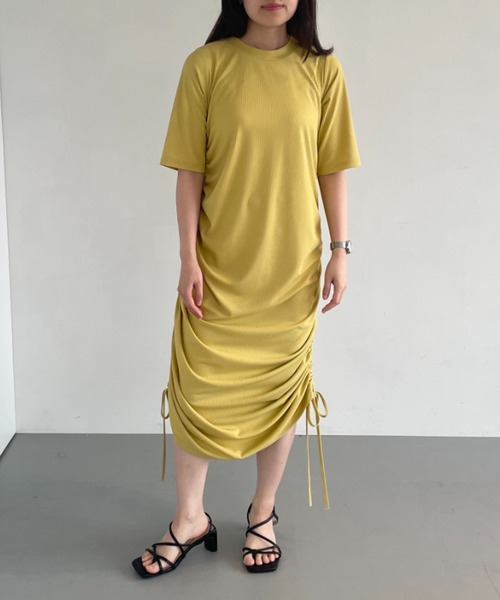 Formeque（フォルミーク）の「【Formeque】シャーリングワンピース（ワンピース・レディース・ブラック/イエロー・FREE）」の12枚目の写真