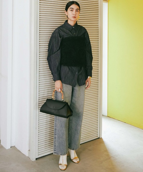 Doux archives(ドゥアルシーヴ)の「【AULENTTI】2wayバンブーハンドルショルダーバッグ(ショルダーバッグ・レディース・ブラウン/ブラック・FREE)」の12枚目の写真