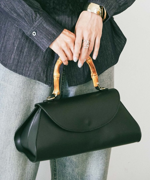 Doux archives(ドゥアルシーヴ)の「【AULENTTI】2wayバンブーハンドルショルダーバッグ(ショルダーバッグ・レディース・ブラウン/ブラック・FREE)」の13枚目の写真