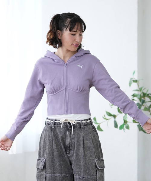 セール】PUMA/プーマ クロップド丈ジップアップパーカー 629099