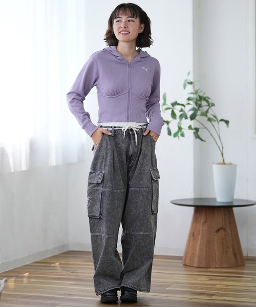 セール】PUMA/プーマ クロップド丈ジップアップパーカー 629099