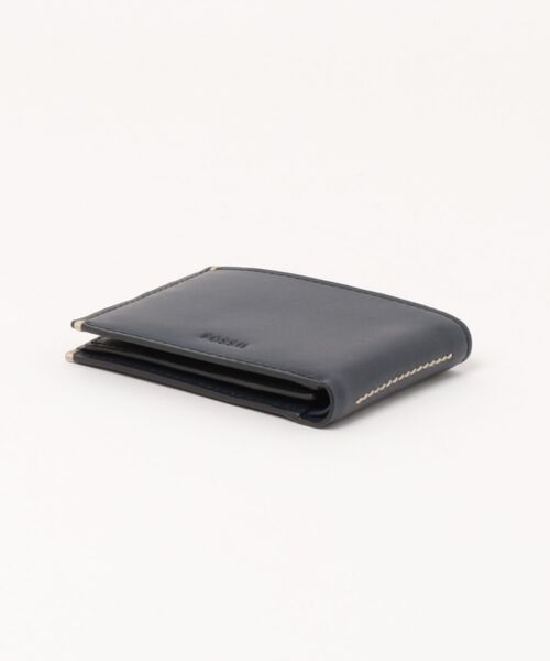 FOSSIL メンズ折りたたみ財布 フォッシル 二つ折り財布 メンズ レザー ブルー ML4583545