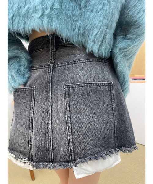 EVRIS（エヴリス）の「ポケットデニムミニスカート（デニムスカート・レディース・ブラック/インディゴブルー・MEDIUM/SMALL）」の9枚目の写真