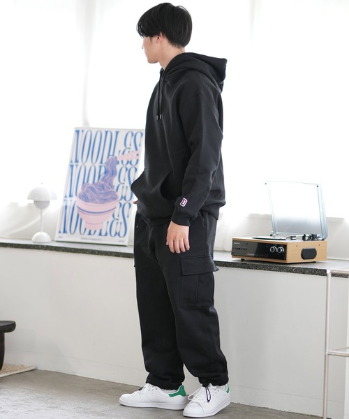 ムラサキスポーツ(ムラサキスポーツ)の「【ムラサキスポーツ限定】DEAR LAUREL/ディアローレル パーカー プルオーバー スウェット USAコットン 裏起毛 D24F1202(パーカー・メンズ・オレンジ/アッシュ/ブラック・M/L)」の9枚目の写真