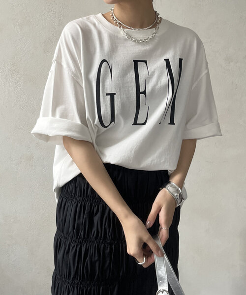 【セール】ピグメントロゴTEE（Tシャツ/カットソー）｜DouDou（ドゥドゥ）