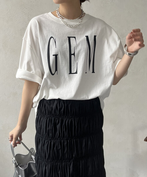 DouDou（ドゥドゥ）の「ピグメントロゴTEE（Tシャツ/カットソー・レディース・ブラック/ブラウン/ホワイト・FREE）」の12枚目の写真
