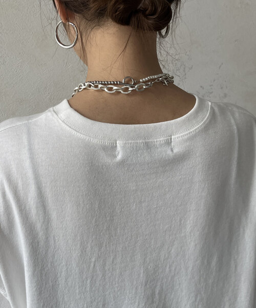 DouDou（ドゥドゥ）の「ピグメントロゴTEE（Tシャツ/カットソー・レディース・ブラック/ブラウン/ホワイト・FREE）」の16枚目の写真