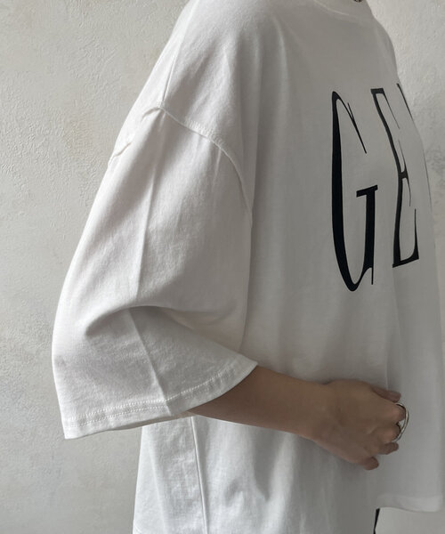 DouDou（ドゥドゥ）の「ピグメントロゴTEE（Tシャツ/カットソー・レディース・ブラック/ブラウン/ホワイト・FREE）」の19枚目の写真