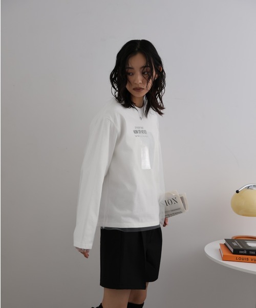 LAFFMO(ラフモ)の「チュール重ね箔ロゴロンT(Tシャツ/カットソー・レディース・ブラック/オフホワイト・F)」の10枚目の写真