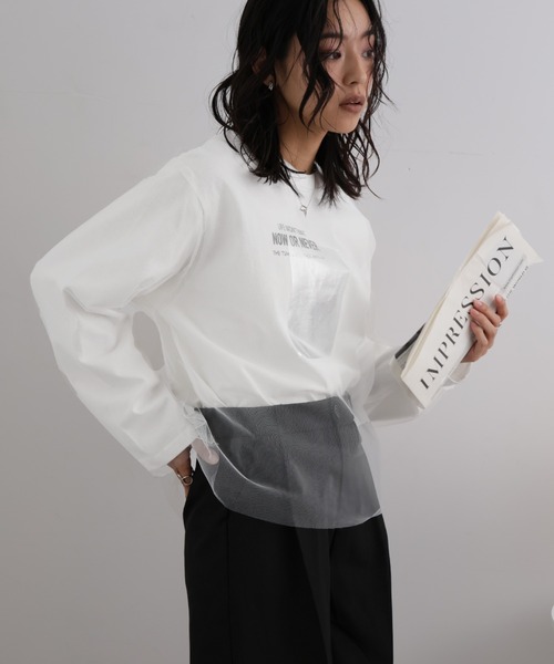 LAFFMO(ラフモ)の「チュール重ね箔ロゴロンT(Tシャツ/カットソー・レディース・ブラック/オフホワイト・F)」の20枚目の写真