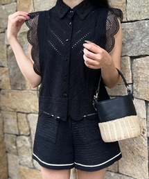 MODE ROBE | レースフリルノースリーブブラウス(Tシャツ/カットソー)