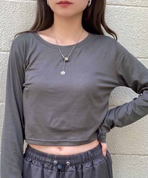 クロップド丈ロングTシャツ
