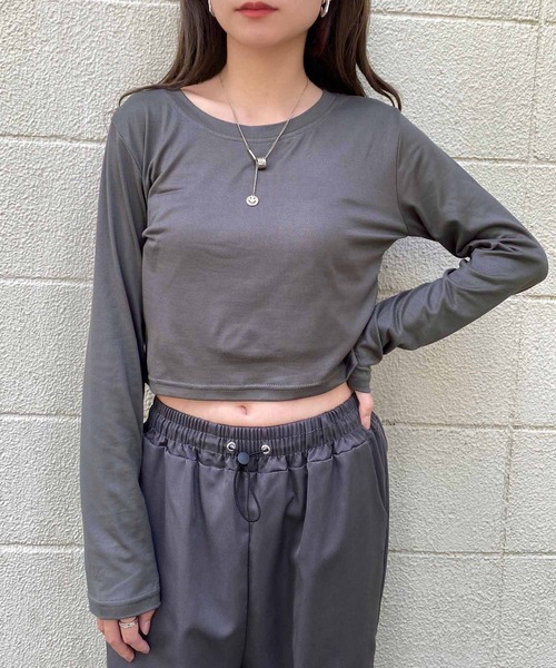 NANEA(ナネア)の「クロップド丈ロングTシャツ(Tシャツ/カットソー・レディース・ホワイト/グレー/ブラック・X-LARGE/LARGE/MEDIUM)」の21枚目の写真