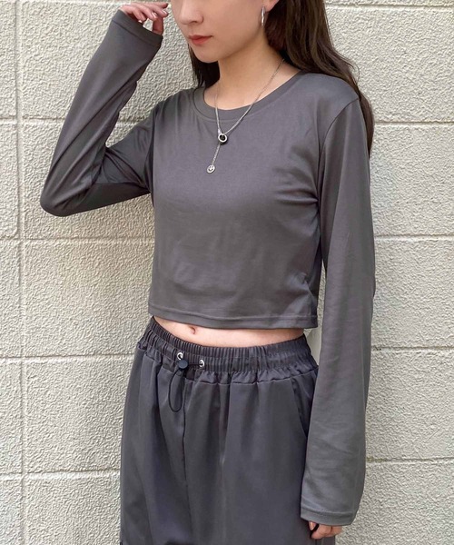 NANEA(ナネア)の「クロップド丈ロングTシャツ(Tシャツ/カットソー・レディース・ホワイト/グレー/ブラック・X-LARGE/LARGE/MEDIUM)」の20枚目の写真