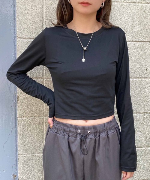 NANEA(ナネア)の「クロップド丈ロングTシャツ(Tシャツ/カットソー・レディース・ホワイト/グレー/ブラック・X-LARGE/LARGE/MEDIUM)」の10枚目の写真