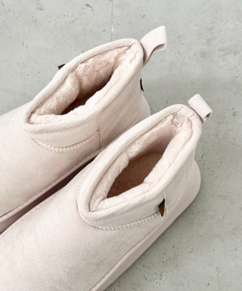 CLEA（クレア）の「厚底ショートムートンブーツ（ブーツ・レディース・キャメル/ピンク/アイボリー/ブラック・23.5cm/24.5cm）」の22枚目の写真