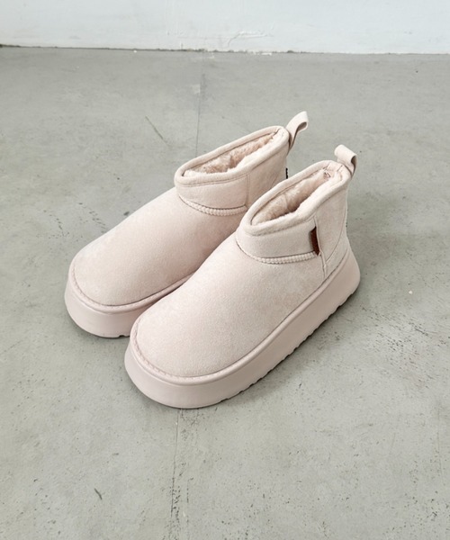 CLEA（クレア）の「厚底ショートムートンブーツ（ブーツ・レディース・キャメル/ピンク/アイボリー/ブラック・23.5cm/24.5cm）」の20枚目の写真