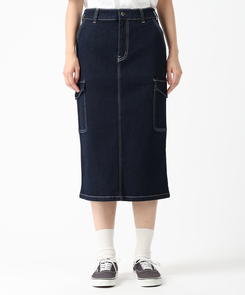 Dickies(ディッキーズ)の「デニム ロングスカート(デニムスカート・レディース・ライトブルー/インディゴブルー・25inch/26inch/27inch)」の2枚目の写真
