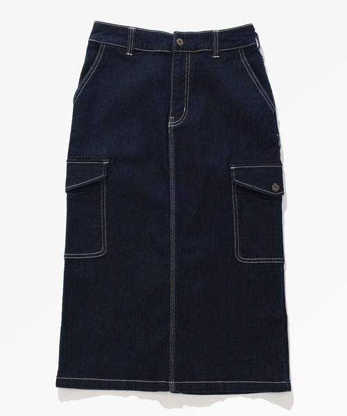 Dickies(ディッキーズ)の「デニム ロングスカート(デニムスカート・レディース・ライトブルー/インディゴブルー・25inch/26inch/27inch)」の8枚目の写真