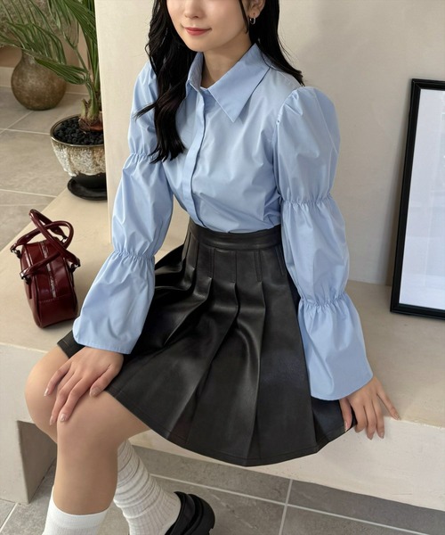 clear（クリア）の「マムルークスリーブ長袖ブラウス［大人 カジュアル 着回し力抜群］≪再入荷≫（シャツ/ブラウス・レディース・チャコールグレー/オフホワイト/ブルー/ピンク/サックスブルー・F）」の3枚目の写真