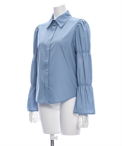 clear（クリア）の「マムルークスリーブ長袖ブラウス［大人 カジュアル 着回し力抜群］≪再入荷≫（シャツ/ブラウス・レディース・チャコールグレー/オフホワイト/ブルー/ピンク/サックスブルー・F）」の8枚目の写真