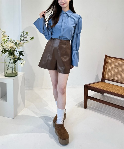 clear（クリア）の「マムルークスリーブ長袖ブラウス［大人 カジュアル 着回し力抜群］≪再入荷≫（シャツ/ブラウス・レディース・チャコールグレー/オフホワイト/ブルー/ピンク/サックスブルー・F）」の20枚目の写真