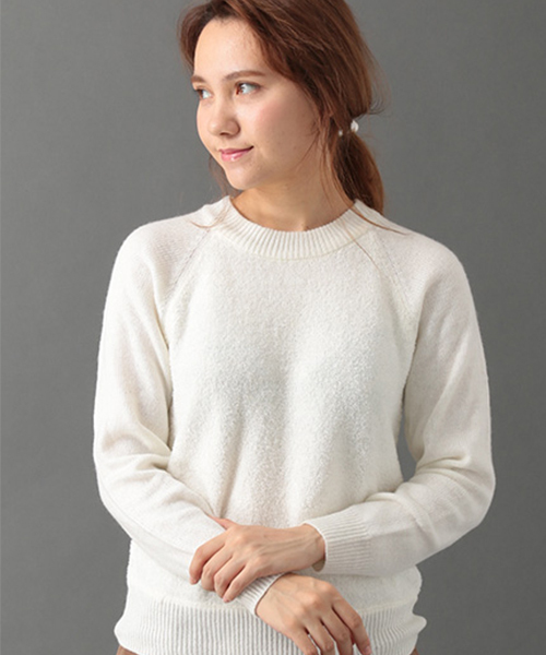 SEVENDAYS=SUNDAY(セブンデイズサンデイ)の「身頃フェザー プルオーバー(ニット/セーター・レディース・オフホワイト/杢グレー/ネイビー・LARGE/MEDIUM)」の1枚目の写真