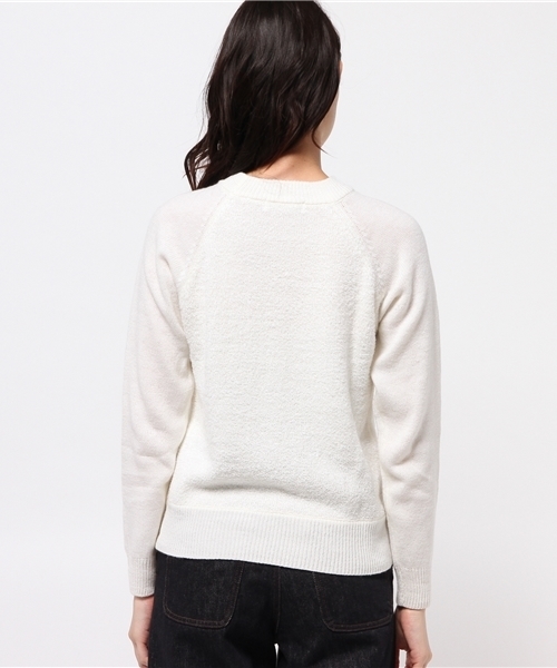 SEVENDAYS=SUNDAY(セブンデイズサンデイ)の「身頃フェザー プルオーバー(ニット/セーター・レディース・オフホワイト/杢グレー/ネイビー・LARGE/MEDIUM)」の4枚目の写真