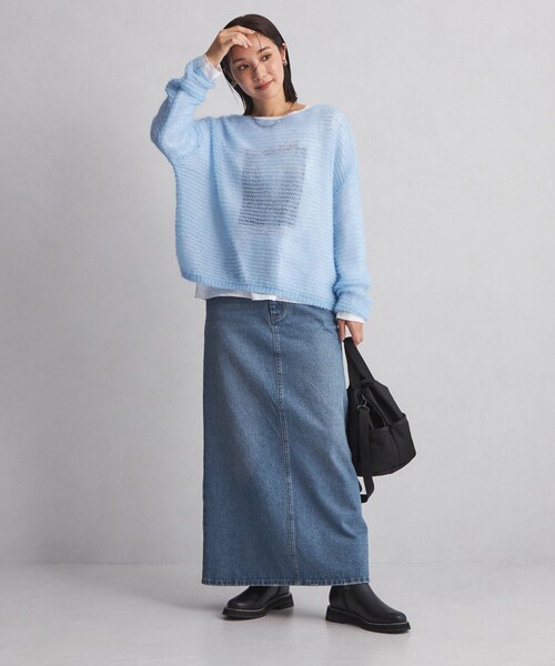 green label relaxing(グリーンレーベルリラクシング)の「<at ease> デニム スカート コバルトブルー(デニムスカート・レディース・コバルトブルー・36/38)」の6枚目の写真