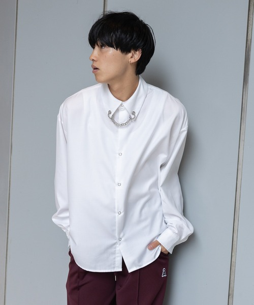 3.3 Field Trip （3.3フィールドトリップ）の「3.3 Field Trip／チェーンシャツ（シャツ/ブラウス・メンズ・ブラック/ホワイト・FREE）」の4枚目の写真