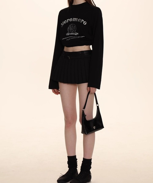 leune(ルネ)の「ヴィンテージ風ロゴオーバーサイズロンT/かすれロゴプリント長袖Tシャツ(Tシャツ/カットソー・レディース・ホワイト/ブラック・FREE)」の17枚目の写真