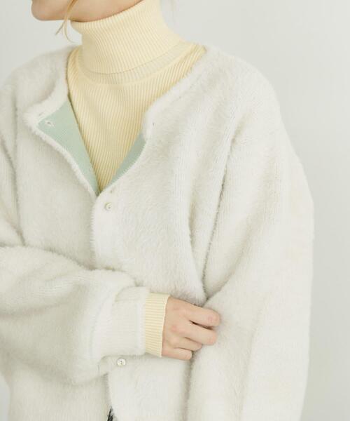 ITEMS URBANRESEARCH（アイテムズ アーバンリサーチ）の「ダブルフェイスニットカーデ（カーディガン/ボレロ・レディース・イエロー系その他/チャコールグレー/オフホワイト・FREE）」の22枚目の写真