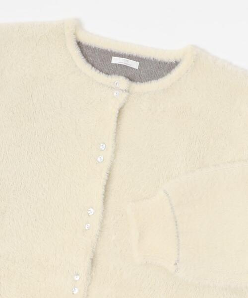 ITEMS URBANRESEARCH（アイテムズ アーバンリサーチ）の「ダブルフェイスニットカーデ（カーディガン/ボレロ・レディース・イエロー系その他/チャコールグレー/オフホワイト・FREE）」の7枚目の写真