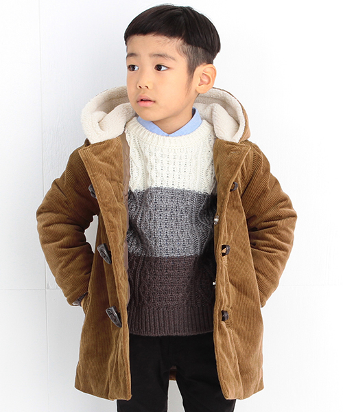 B:MING by BEAMS（ビーミングバイビームス）の「ビーミング by ビームス / コーデュロイダッフルコート（ダッフルコート・キッズ・ブラウン/ネイビー・100/120/110/130/140/150/80/90）」の16枚目の写真