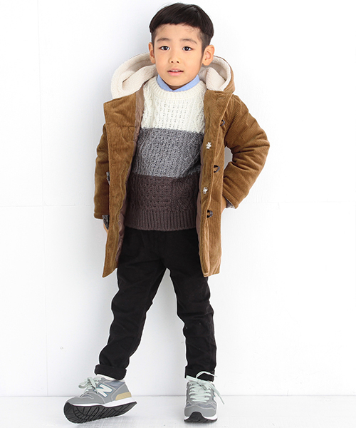 B:MING by BEAMS（ビーミングバイビームス）の「ビーミング by ビームス / コーデュロイダッフルコート（ダッフルコート・キッズ・ブラウン/ネイビー・100/120/110/130/140/150/80/90）」の4枚目の写真