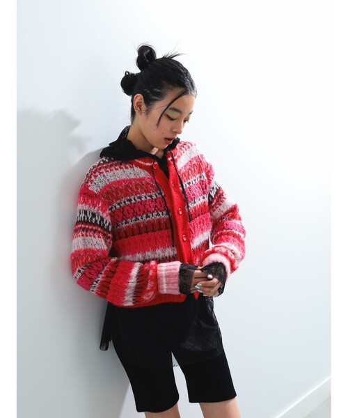 Ray BEAMS（レイビームス）の「【別注】BOUSSOLE / フェアアイル カーディガン（カーディガン/ボレロ・レディース・オフホワイト/レッド・ONE SIZE）」の7枚目の写真