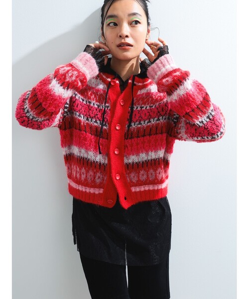 Ray BEAMS（レイビームス）の「【別注】BOUSSOLE / フェアアイル カーディガン（カーディガン/ボレロ・レディース・オフホワイト/レッド・ONE SIZE）」の10枚目の写真