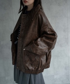 USED LIKE SYNTHETIC LEATHER JACKET（ライダースジャケット