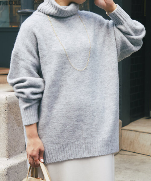 un dix cors（アンディコール）の「ヤクライクタートルニット（ニット/セーター・レディース・ピンク/グレー/ブラック/ホワイト系その他・FREE）」の10枚目の写真