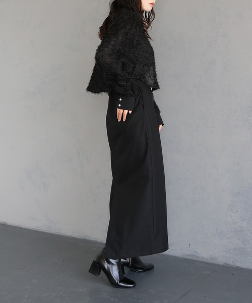 &g'aime（アンジェム）の「【&g'aime】フリンジジャガードクロップドシャツ　FRINGE JACQUARD CROPPED SHIRT（シャツ/ブラウス・レディース・アイボリー/ブラック・FREE）」の11枚目の写真