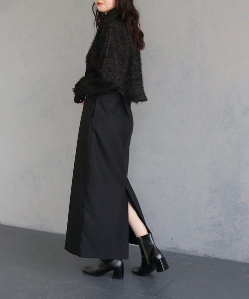 &g'aime（アンジェム）の「【&g'aime】フリンジジャガードクロップドシャツ　FRINGE JACQUARD CROPPED SHIRT（シャツ/ブラウス・レディース・アイボリー/ブラック・FREE）」の12枚目の写真
